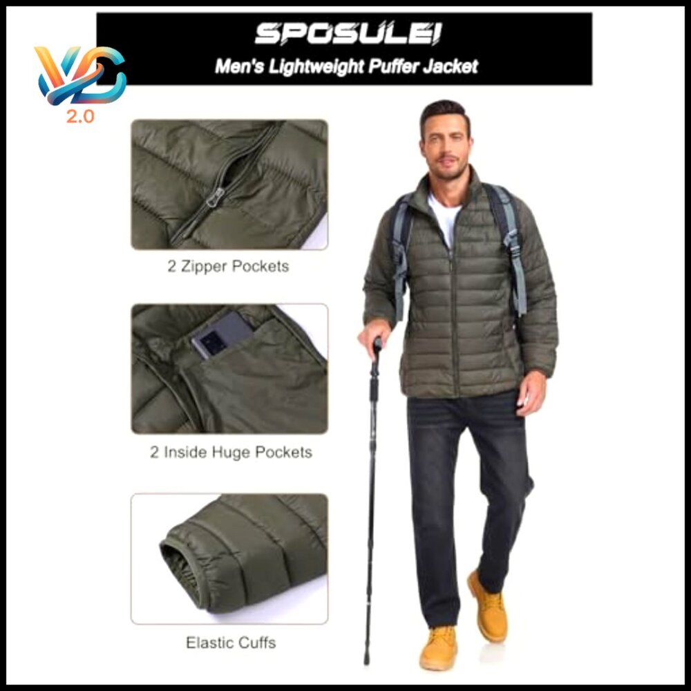 Men's Lightweight Puffer Down Jacket Waterproof I… - image 5
